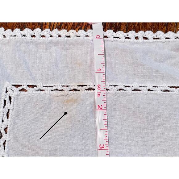 Vintage White Cotton Embroidered Placemats, Set of 7 - Picture 10 of 10